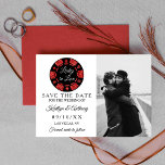 Red Glitter Poker Chip Casino Weddenfoto Save The Date<br><div class="desc">Viel in stijl met deze moderne en zeer trendy bruiloft,  behalve de datumkaarten. Dit ontwerp is eenvoudig te personaliseren met uw eigen speciale foto's en formuleringen en uw gasten zullen enthousiast zijn wanneer ze deze geweldige kaarten ontvangen. Het gelijke kan in het collectie worden gevonden.</div>