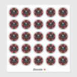 Red Glitter Poker Chip Casino Weddenschap 3cm Sticker<br><div class="desc">Geniet in stijl met deze stijlvolle en zeer trendy pokerchips bruiloftsstickers. Elke sticker is 3 cm (1, 1811 inch) bij aankoop op het vel van 20, 3 cm x 20, 3 cm (8 inch x 8 inch) en er zijn 25 stickers per vel. Het ontwerp is gemakkelijk te personaliseren met...</div>