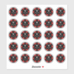 Red Glitter Poker Chip Casino Weddenschap 3cm Sticker<br><div class="desc">Geniet in stijl met deze stijlvolle en zeer trendy pokerchips bruiloftsstickers. Elke sticker is 3 cm (1, 1811 inch) bij aankoop op het vel van 20, 3 cm x 20, 3 cm (8 inch x 8 inch) en er zijn 25 stickers per vel. Het ontwerp is gemakkelijk te personaliseren met...</div>