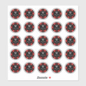 Red Glitter Poker Chip Casino Weddenschap 3cm Sticker (Vel)