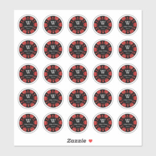 Red Glitter Poker Chip Casino Weddenschap 3cm Sticker