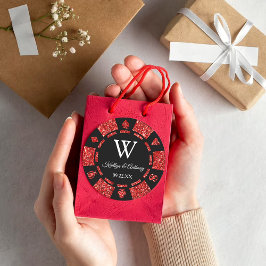 Red Glitter Poker Chip Casino Weddenschap Ronde Sticker