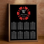 Red Glitter Poker Chip Casino Wedding Poster<br><div class="desc">Vier in stijl met deze trendy weddingstoelenkaart. Het ontwerp is gemakkelijk te personaliseren met uw eigen formulering en uw familie en vrienden zullen blij zijn wanneer ze dit fantastische huwelijkstafelplan zien. Overeenkomende bruidsartikelen zijn te vinden in het collectie.</div>