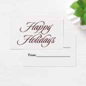 Red Glitter Prettige feestdagen Gift Labels Visitekaartje (Bureau)