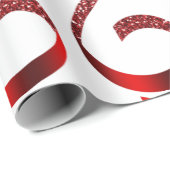 Red Glitter Ribbon Kerstmis Vakantie Wrapping Cadeaupapier (Rol Hoek)
