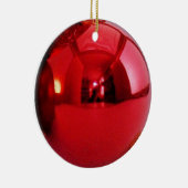 Red Glitter Schattige feestdag Keramisch Ornament (Rechts)