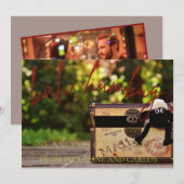 Red Glitter Script Bah Humbug-kerstkaart (Voorkant / Achterkant)