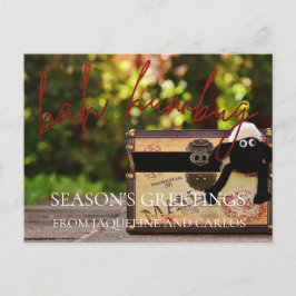 Red Glitter Script Bah Humbug Kerstmis Kaart