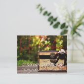 Red Glitter Script Bah Humbug Kerstmis Kaart (Staand voorkant)