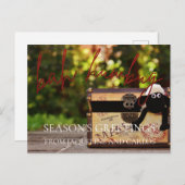 Red Glitter Script Bah Humbug Kerstmis Kaart (Voorkant / Achterkant)