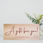 Red Glitter Script Business Cadeaucertificaat (Staand voorkant)