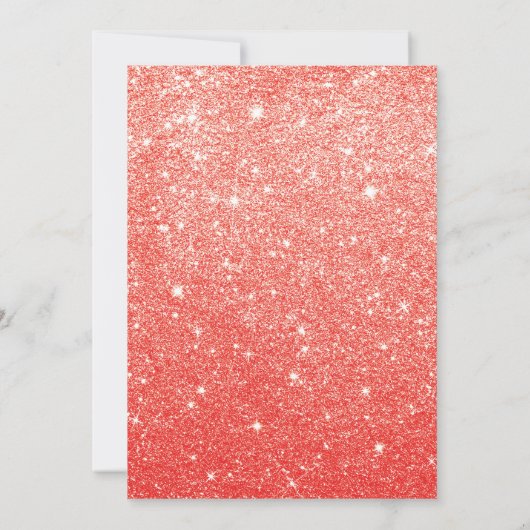 Red Glitter Script Sweet 16 Birthday Party Kaart (Achterkant)