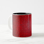 Red Glitter Sequin Disco Glitz Coffee Mok Cup (Voorkant links)