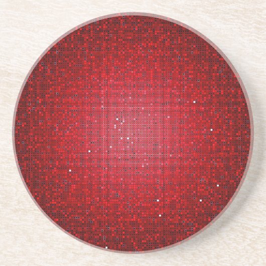 Red Glitter Sequin Disco Glitz Pattern Onderzetter (Voorkant)