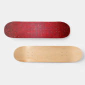 Red Glitter Sequin Disco Old School Skateboard (Horizontaal)