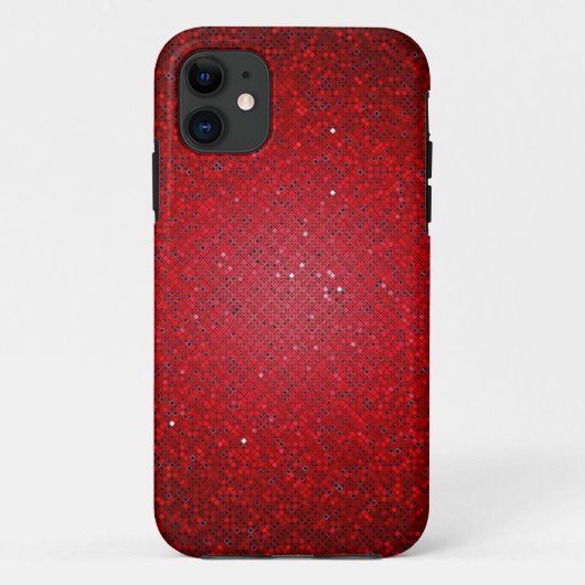 Red Glitter Sequin iPhone 5 Mate Tough™ Hoesje (Achterkant)