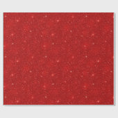 Red Glitter Shimmer Shiny Christmas Cadeaupapier (Vlak)