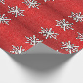 Red Glitter Snowflake Cadeaupapier (Hoek)