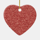 Red Glitter Sparkle Gold Ribbon Christmas Keramisch Ornament (Achterkant)