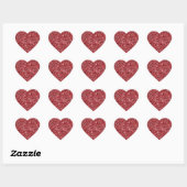 Red Glitter Sparkle Hart Sticker (Vel)