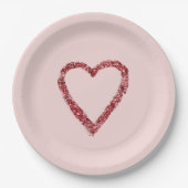 Red Glitter Sparkle Heart Papieren Bordje (Voorkant)