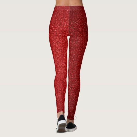 Red Glitter Sparkle Leggings (Achterkant)