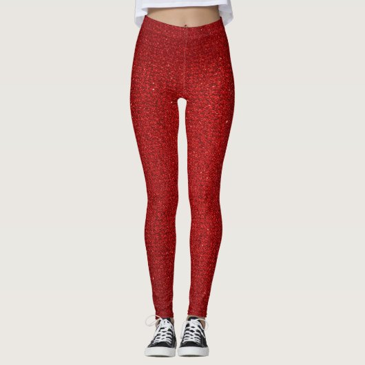 Red Glitter Sparkle Leggings (Voorkant)