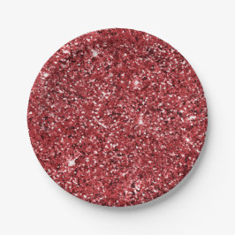 Red Glitter Sparkle Papieren Bordje