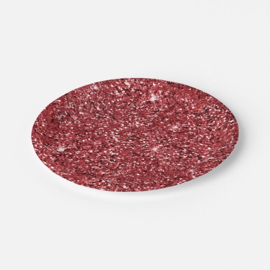 Red Glitter Sparkle Papieren Bordje (Gekanteld)