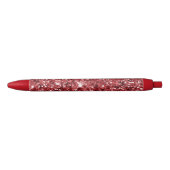 Red Glitter Sparkle Zwarte Inkt Pen (Voorkant)