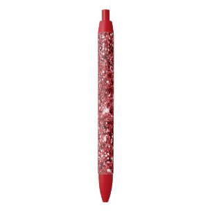 Red Glitter Sparkle Zwarte Inkt Pen