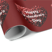 Red Glitter sparkles Heart Happy Valentine's Day Cadeaupapier (Rol Hoek)