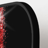 Red Glitter Sport Racing Stripes Elegant Pickleball Paddle (Links Detail)