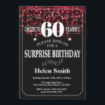 Red Glitter Surprise 60ste verjaardag Kaart<br><div class="desc">Red Glitter Surprise 60ste verjaardag. Witte typografie. Zwart-wit schoolbord achtergrond. Verjaardag voor volwassenen. Verjaardag van Mannen of vrouwen. Kinder jongen of meisje dame tiener Bday Nodig uit. 13e 15e 16e 18e 20e 21e 30e 40e 50e 60e 70e 80e 90e 100e. Elke leeftijd. Voor verdere aanpassing klikt u op de knop...</div>