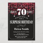 Red Glitter Surprise 70th Birthday Invitation Kaart<br><div class="desc">Red Glitter Surprise 70th Birthday Invitation. Witte Typografie. Achtergrond zwart-wit karton. Volwassen verjaardag. Mannelijke Mannen of vrouwen: Birthday. Kinder jongen of meisje Lady Teen Teenage Bday Invite. 13e 15e 16e 18e 21e 30e 40e 50e 60e 70e 80e 90e 100e. Elke leeftijd. Voor verdere aanpassing, te klikken gelieve de knoop "van...</div>