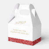 Red Glitter Sweet 16 Gepersonaliseerd Bedankdoosjes (Achterkant)