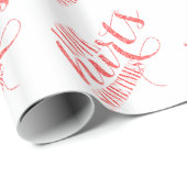 Red Glitter Text Love Hures Soms Pattern Cadeaupapier (Rol Hoek)