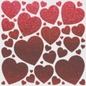 Red Glitter Valentijnsdag Hearts Love Couples Sticker (Voorkant)