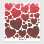 Red Glitter Valentijnsdag Hearts Love Couples Sticker (Vel)