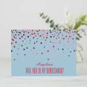 Red Glitter word je mijn bruidsmeisje? Kaart (Staand voorkant)