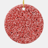 Red Glitter Wreath First Kerstannament Keramisch Ornament (Achterkant)