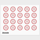 Red Glitter XOXO Ronde Sticker (Vel)