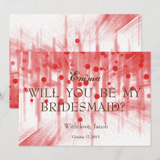 Red Glitter zal je mijn uitnodiging zijn. (Voorkant / Achterkant)