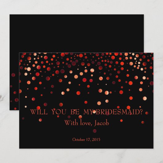 Red Glitter zal je mijn uitnodiging zijn. (Voorkant / Achterkant)