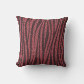 Red Glitter Zebra Print Metallic  Kussen (Voorkant)