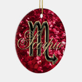Red Glitter Zodiac Sign Scorpio Ornament (Rechts)