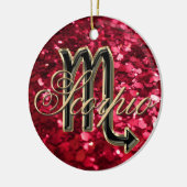 Red Glitter Zodiac Sign Scorpio Ornament (Links)