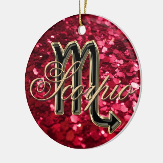 Red Glitter Zodiac Sign Scorpio Ornament (Links)