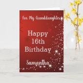 Red Glitters Happy 16th Birthday kleindochter Kaart (Gele Bloem)