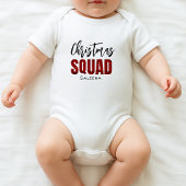 Red Glittery  Christmas Squad Name White Romper